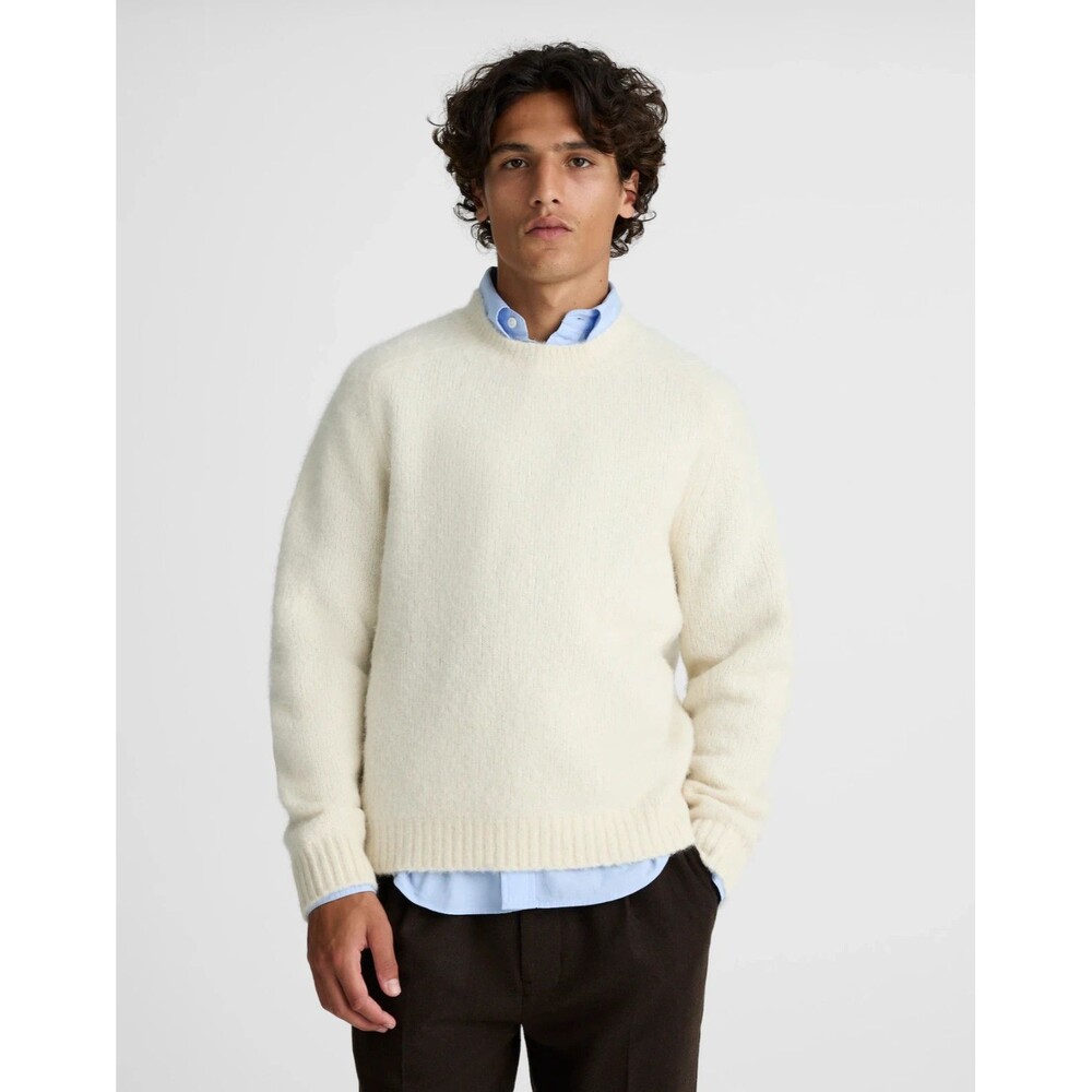 Madewell Sweater Mens Medium Cream Crewneck Wool Yak Alpaca Blend Soft NY129 NWT